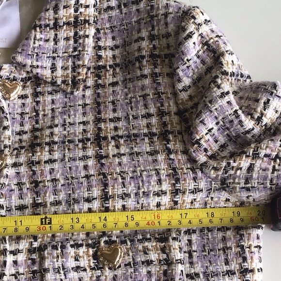 Mango Helen tweed heart button bomber jacket - Picture 7 of 16